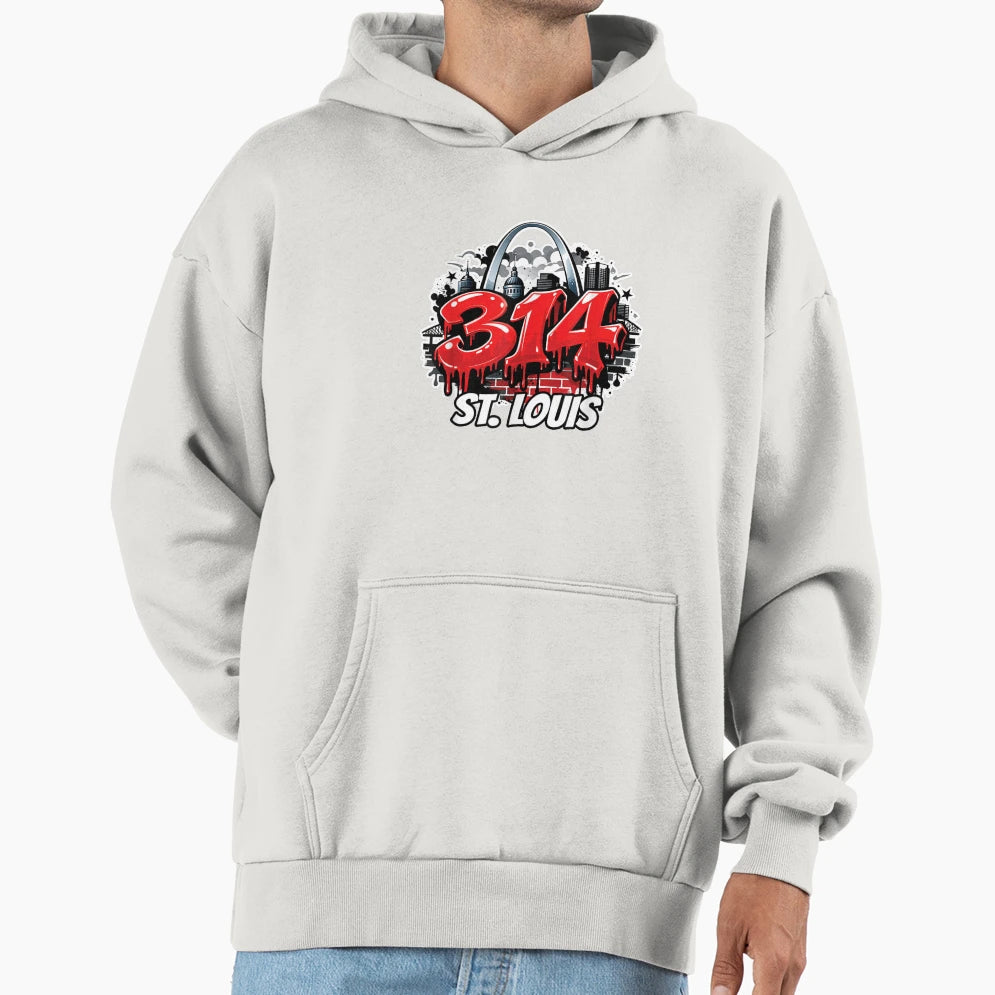 314 St Louis Arch Skyline Graffiti Hip Hoodie - Unique Graphic Men Women - T-Shirt, Sweatshirt, Hoodie