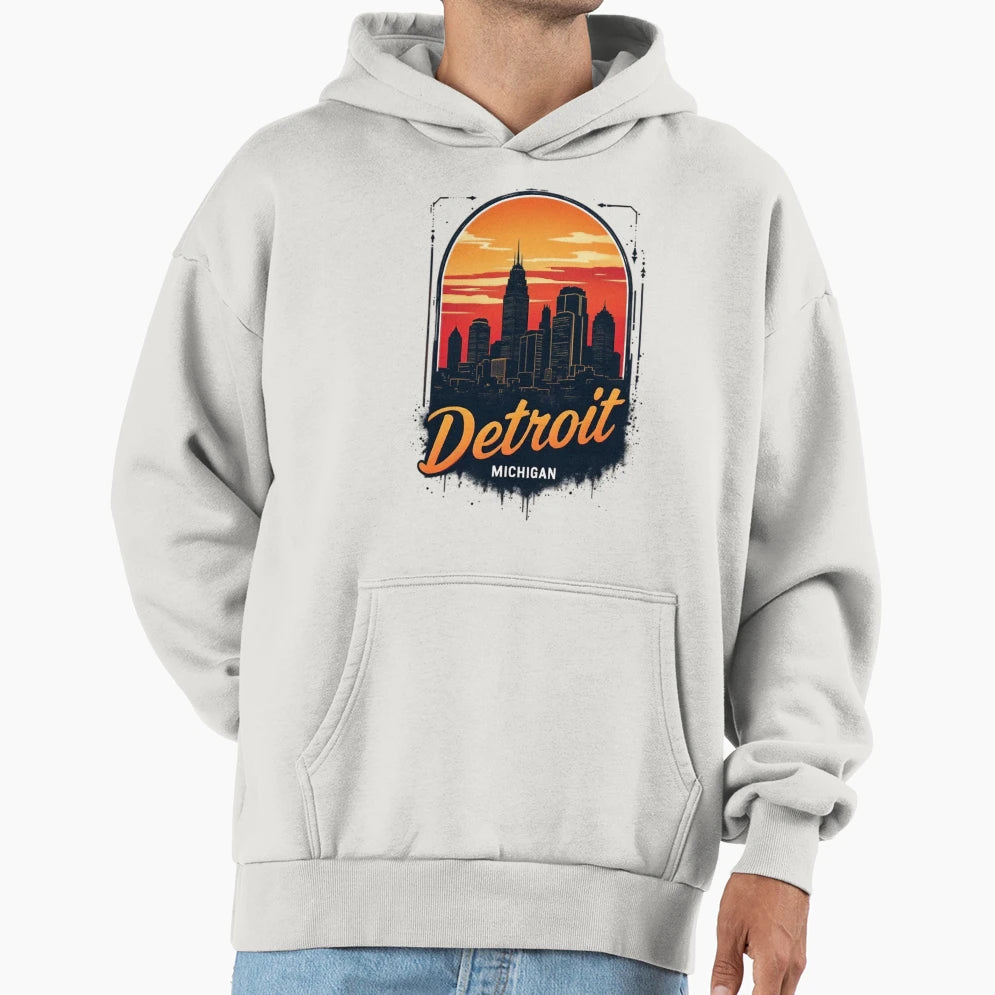 Detroit Michigan Hoodie - Trendy Graphic Unisex - T-Shirt, Sweatshirt, Hoodie