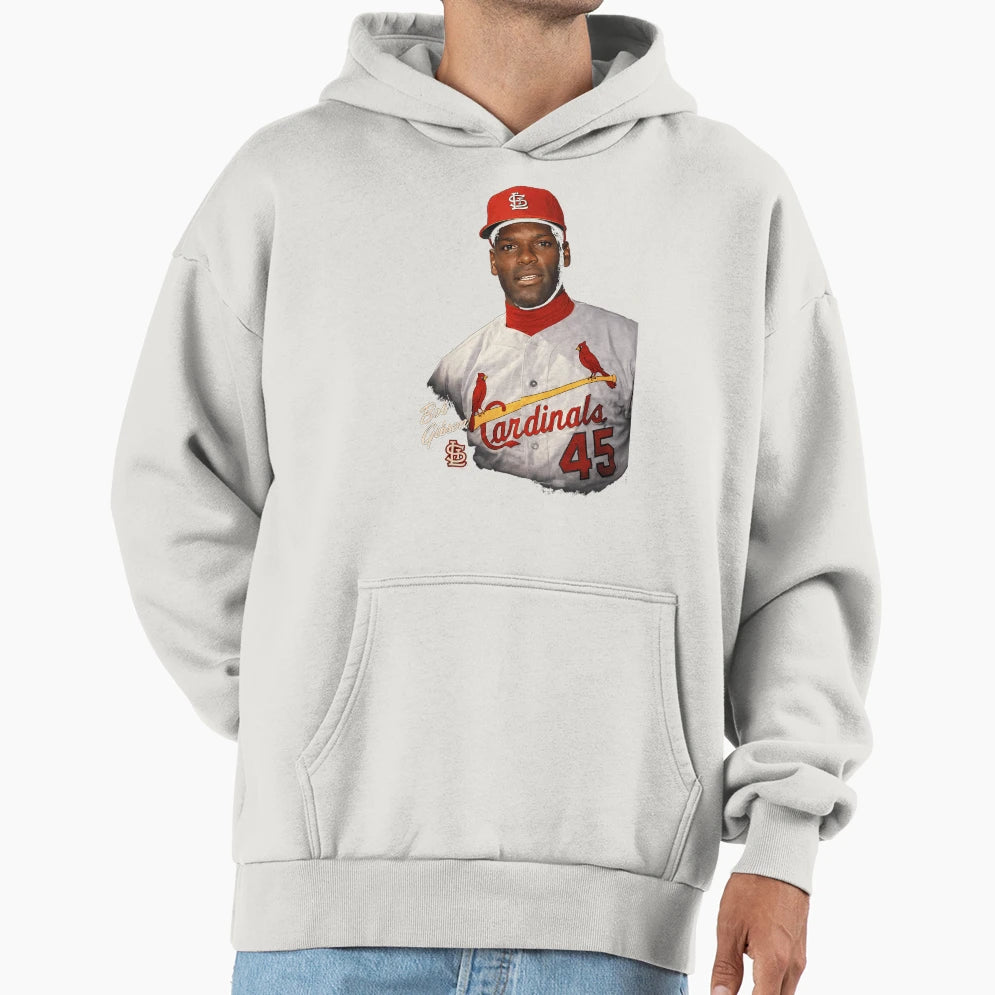 Bob Gibson Legendary Pitcher Portrait Hoodie - Trendy Graphic Men Women - T-Shirt, Sweatshirt, Hoodie
