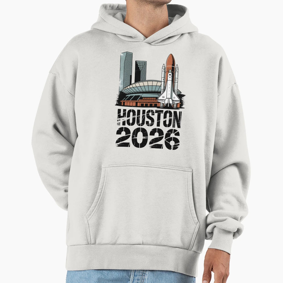 Houston 2026 Space Shuttle Football V12 T-Shirt - Aesthetic Graphic Unisex - T-Shirt, Sweatshirt, Hoodie