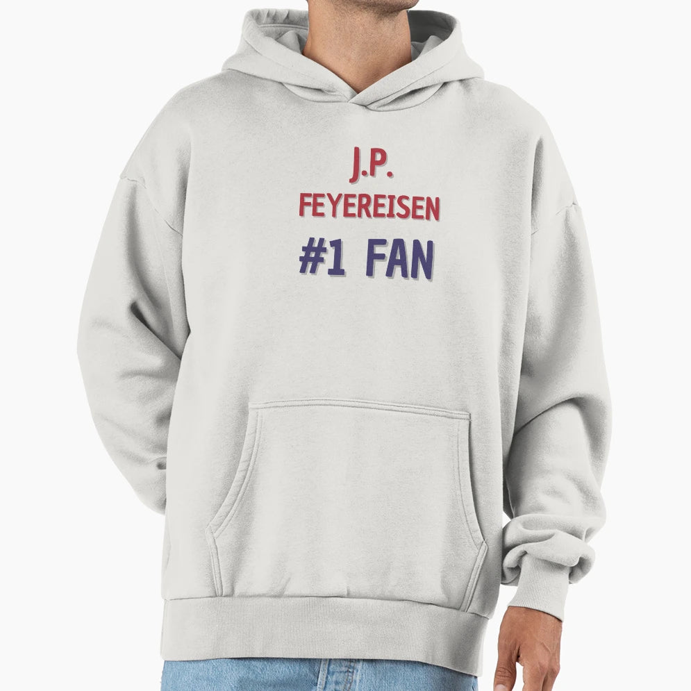 J P Feyereisen 1 Fan Hoodie - Trendy Graphic Unisex - T-Shirt, Sweatshirt, Hoodie