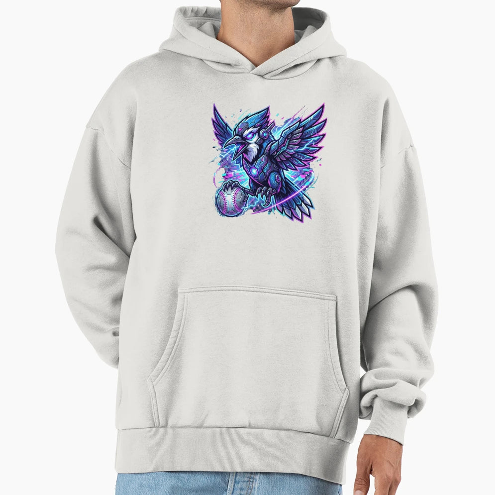 Blue Jay Cyberpunk Mascot Hoodie - Casual Everyday Wear Men Women - T-Shirt, Sweatshirt, Hoodie