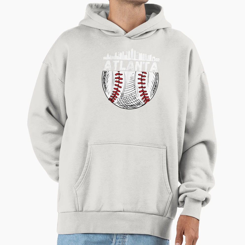 Atlanta Ball Lovers Skyline Atlanta Hoodie - Aesthetic Graphic Men Women - T-Shirt, Sweatshirt, Hoodie