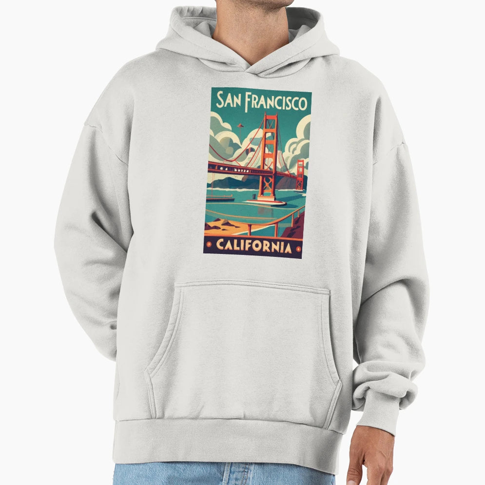Travel San Francisco California Us Hoodie - Aesthetic Graphic for Adults - T-Shirt, Sweatshirt, Hoodie