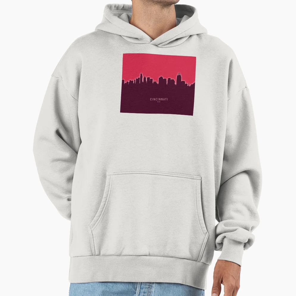 Cincinnati Ohio Skyline Hoodie - Minimalist Print Unisex - T-Shirt, Sweatshirt, Hoodie