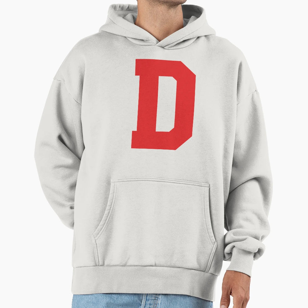 Alphabet Red D Sports Letter D Hoodie - Streetwear Style for Adults - T-Shirt, Sweatshirt, Hoodie