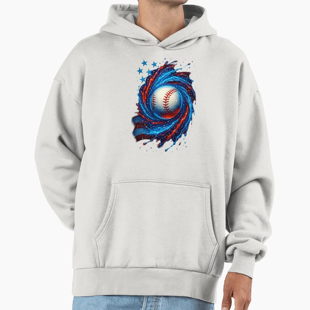 Baseball 4Th July Usa American Flag Hoodie - Streetwear Style Men Women - T-Shirt, Sweatshirt, Hoodie