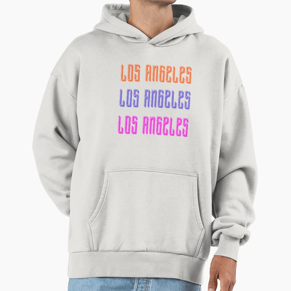 Los Angeles Usa City Colorful Art Hoodie - Graphic Print Men Women - T-Shirt, Sweatshirt, Hoodie