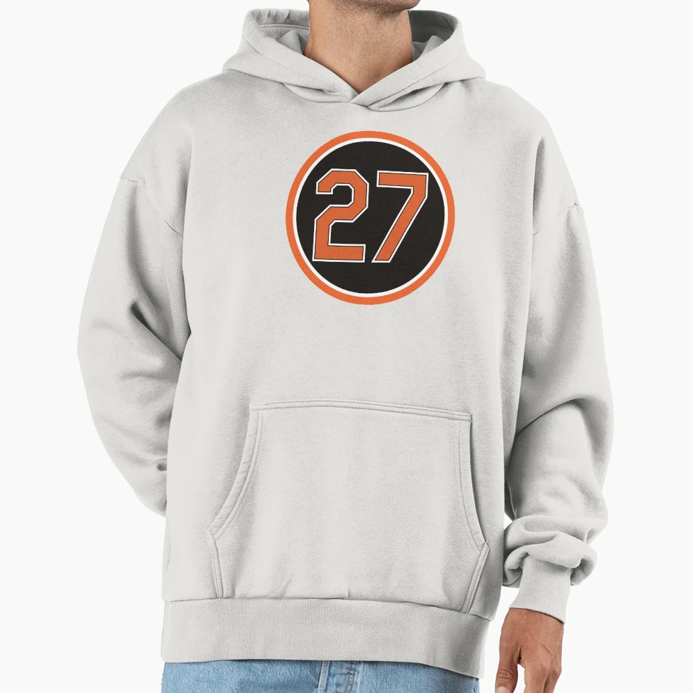 Delmon Young 27 Jersey Number Hoodie - Streetwear Style Men Women - T-Shirt, Sweatshirt, Hoodie
