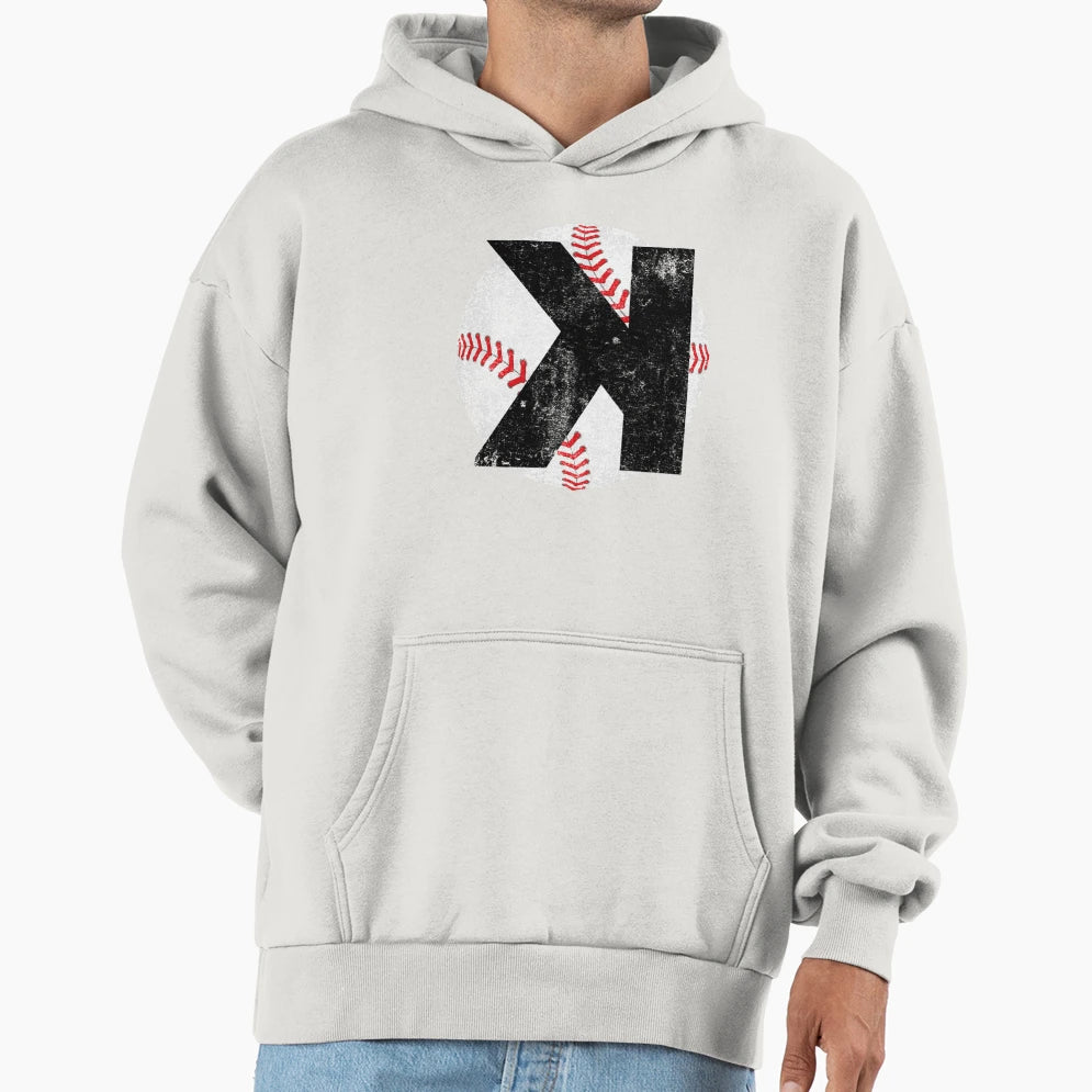 Backwards K Strikeout Baseball Gift Hoodie - Graphic Print Men Women - T-Shirt, Sweatshirt, Hoodie