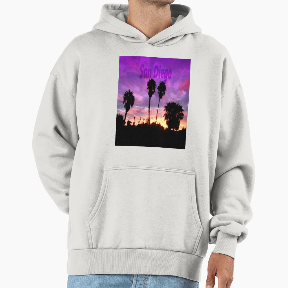 San Diego Sunrise Artistic Purple Hoodie - Streetwear Style Men Women - T-Shirt, Sweatshirt, Hoodie