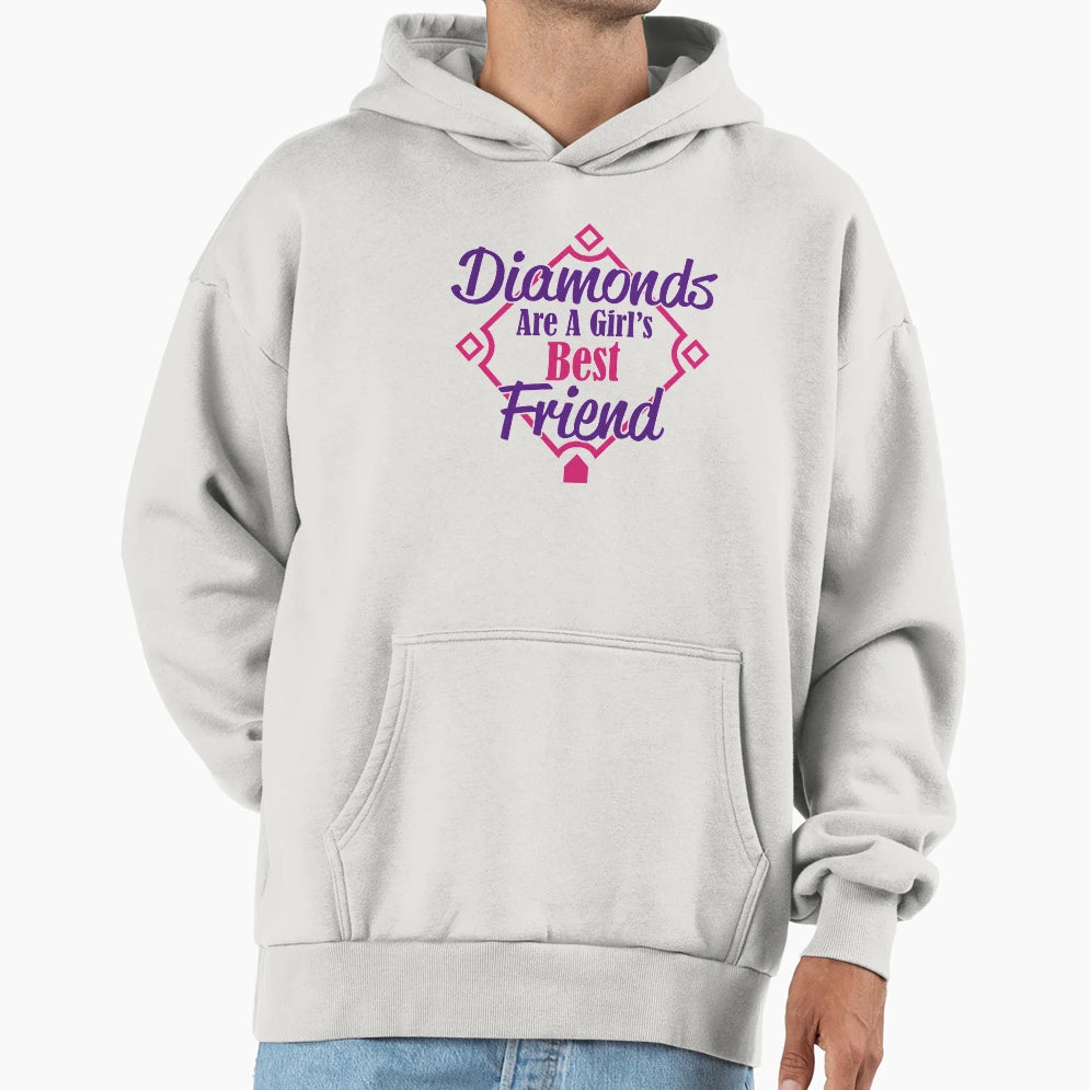 Diamonds Are Best Friend Baseball Hoodie - Fun Novelty Design Unisex - T-Shirt, Sweatshirt, Hoodie