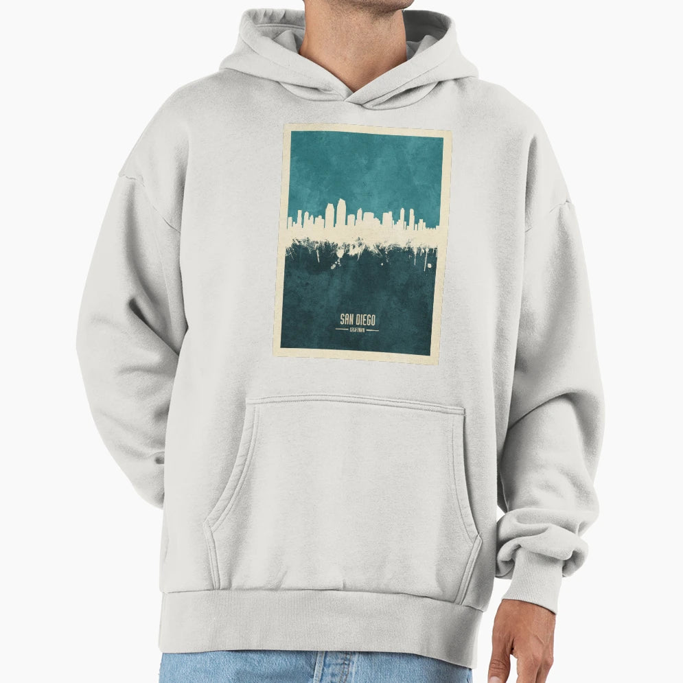 San Diego California Skyline Hoodie - Unique Graphic for Adults - T-Shirt, Sweatshirt, Hoodie