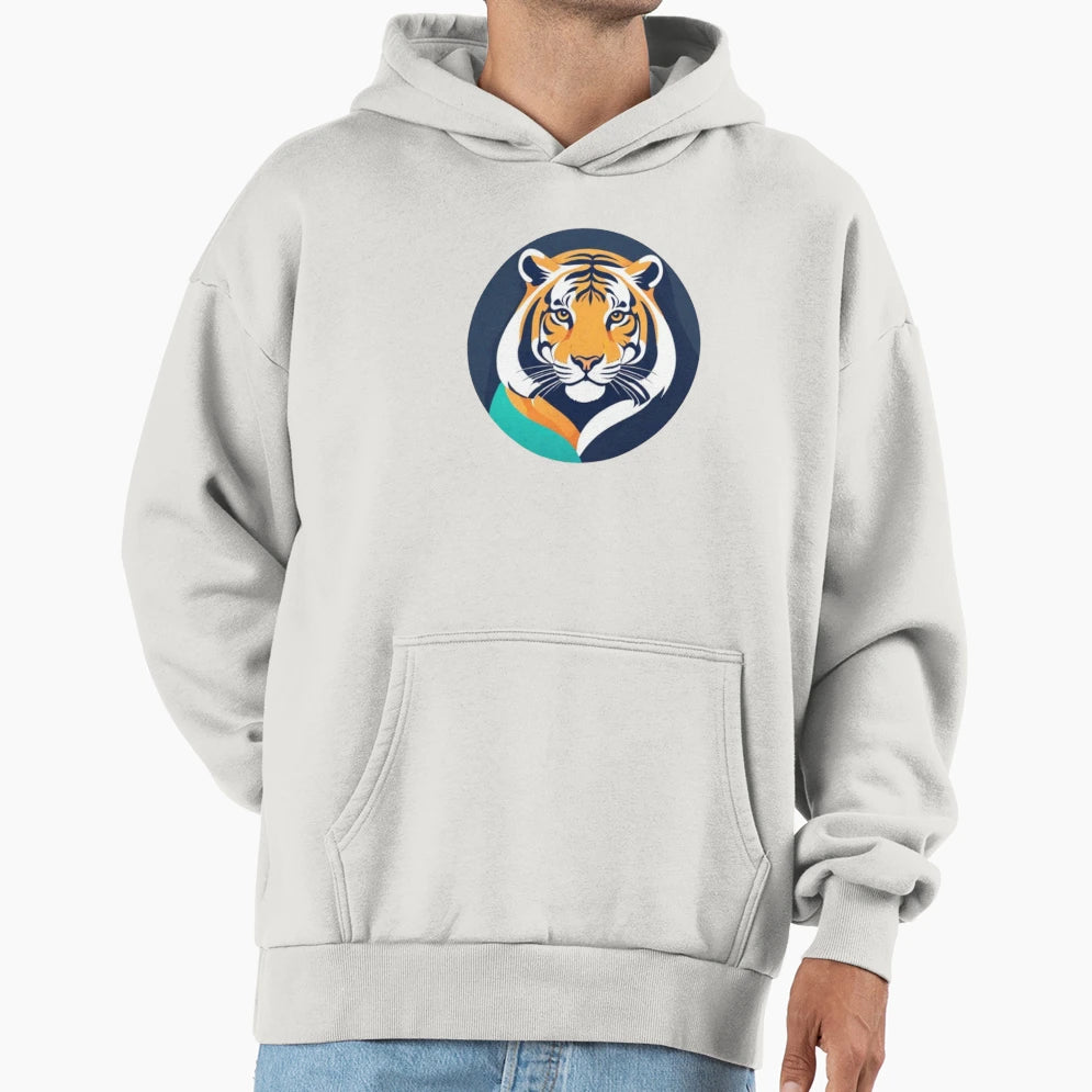 Tiger Hoodie - Minimalist Print for Adults - T-Shirt, Sweatshirt, Hoodie