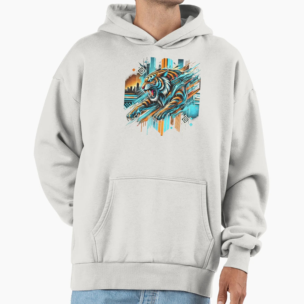 Fury Tiger Hoodie - Fun Novelty Design Men Women - T-Shirt, Sweatshirt, Hoodie