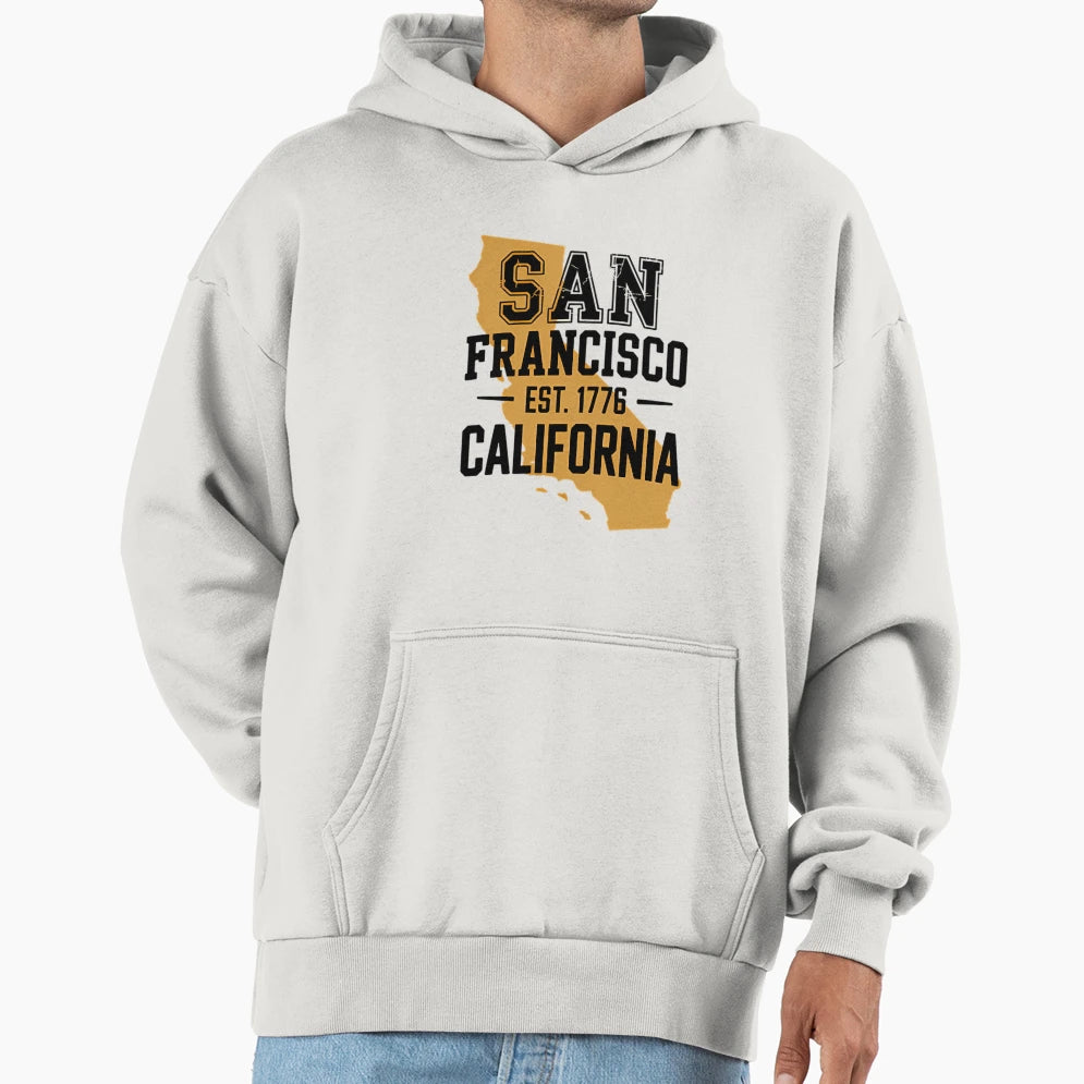 San Francisco California Typography Hoodie - Trendy Graphic for Adults - T-Shirt, Sweatshirt, Hoodie