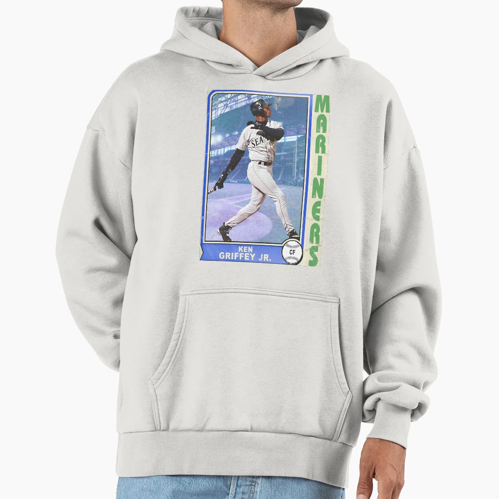 Ken Griffey Jr Trading Card Hoodie - Minimalist Print for Adults - T-Shirt, Sweatshirt, Hoodie
