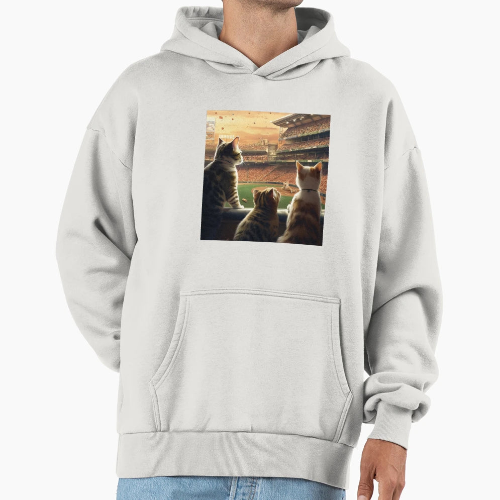Three Brother Cats Are Watching Hoodie - Fun Novelty Design Men Women - T-Shirt, Sweatshirt, Hoodie