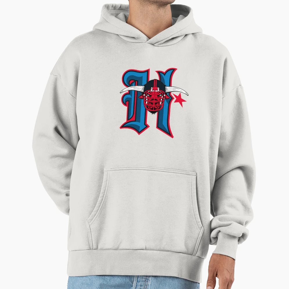 Texans Head Hoodie - Fun Novelty Design for Adults - T-Shirt, Sweatshirt, Hoodie