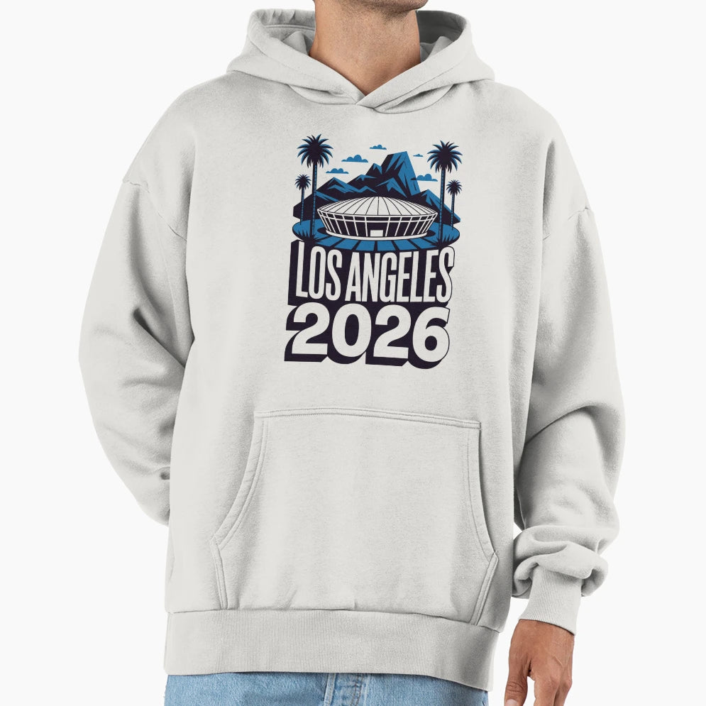 Los Angeles 2026 Palm Tree Sunset V22 T-Shirt - Novelty Apparel Unisex - T-Shirt, Sweatshirt, Hoodie