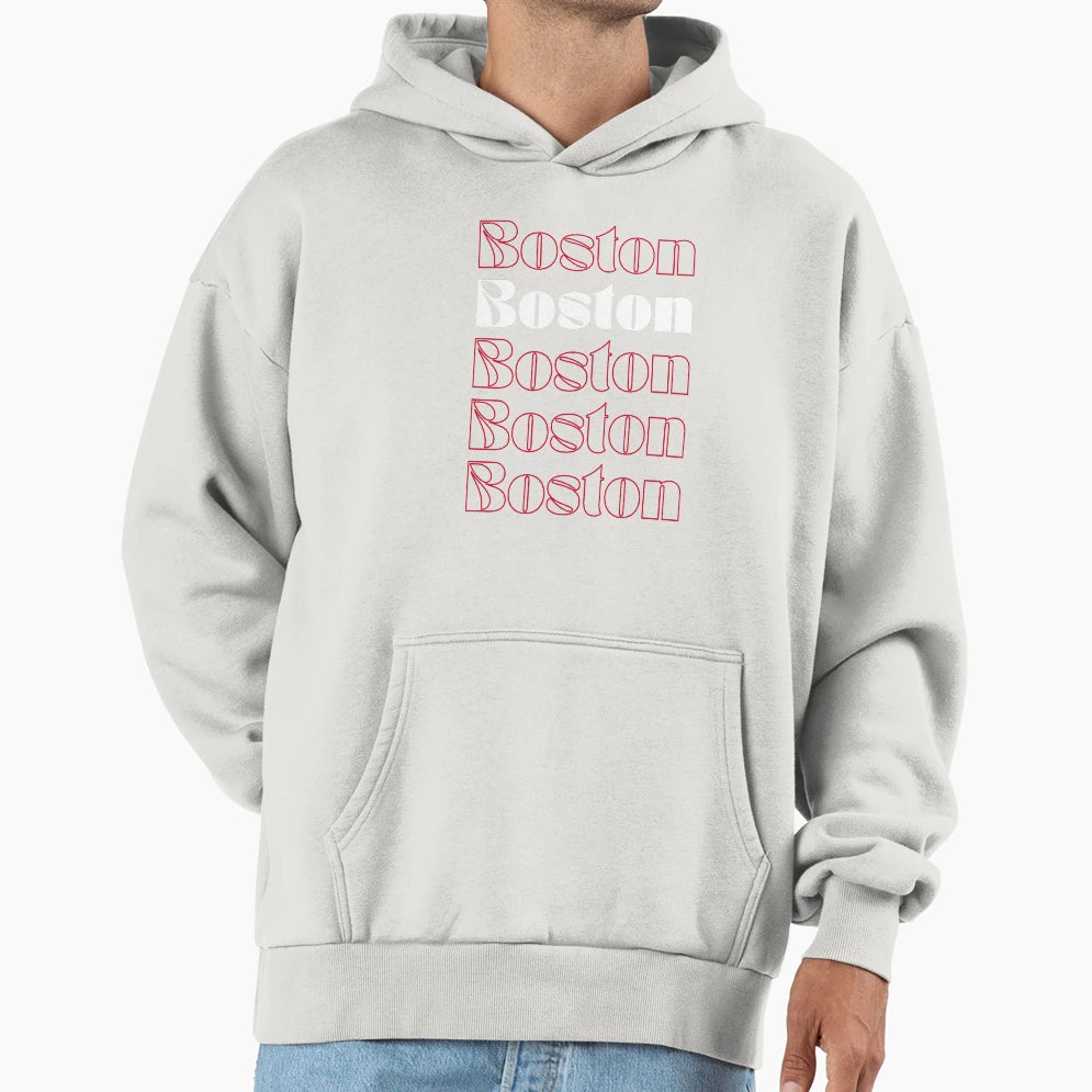 Boston Massachusetts Baseball Bos And Hoodie - Trendy Graphic for Adults - T-Shirt, Sweatshirt, Hoodie