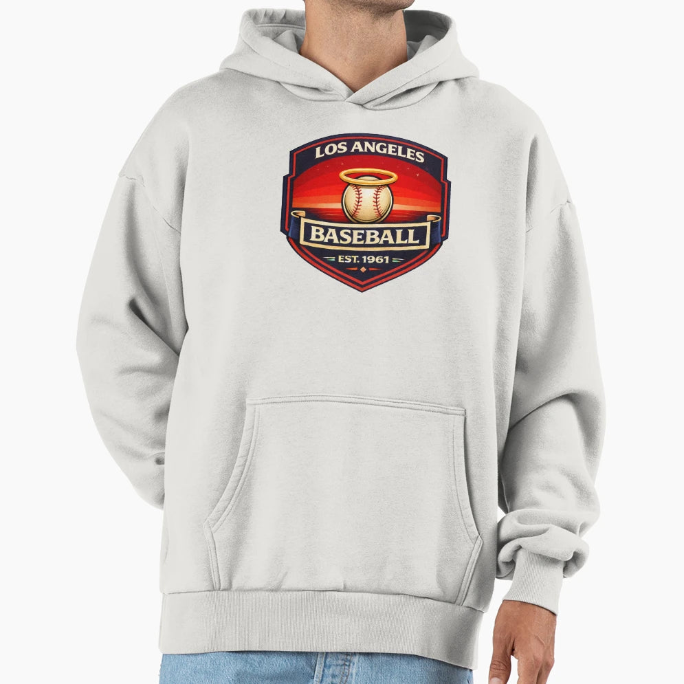 Los Angeles Baseball Badge 1961 Hoodie - Casual Everyday Wear for Adults - T-Shirt, Sweatshirt, Hoodie