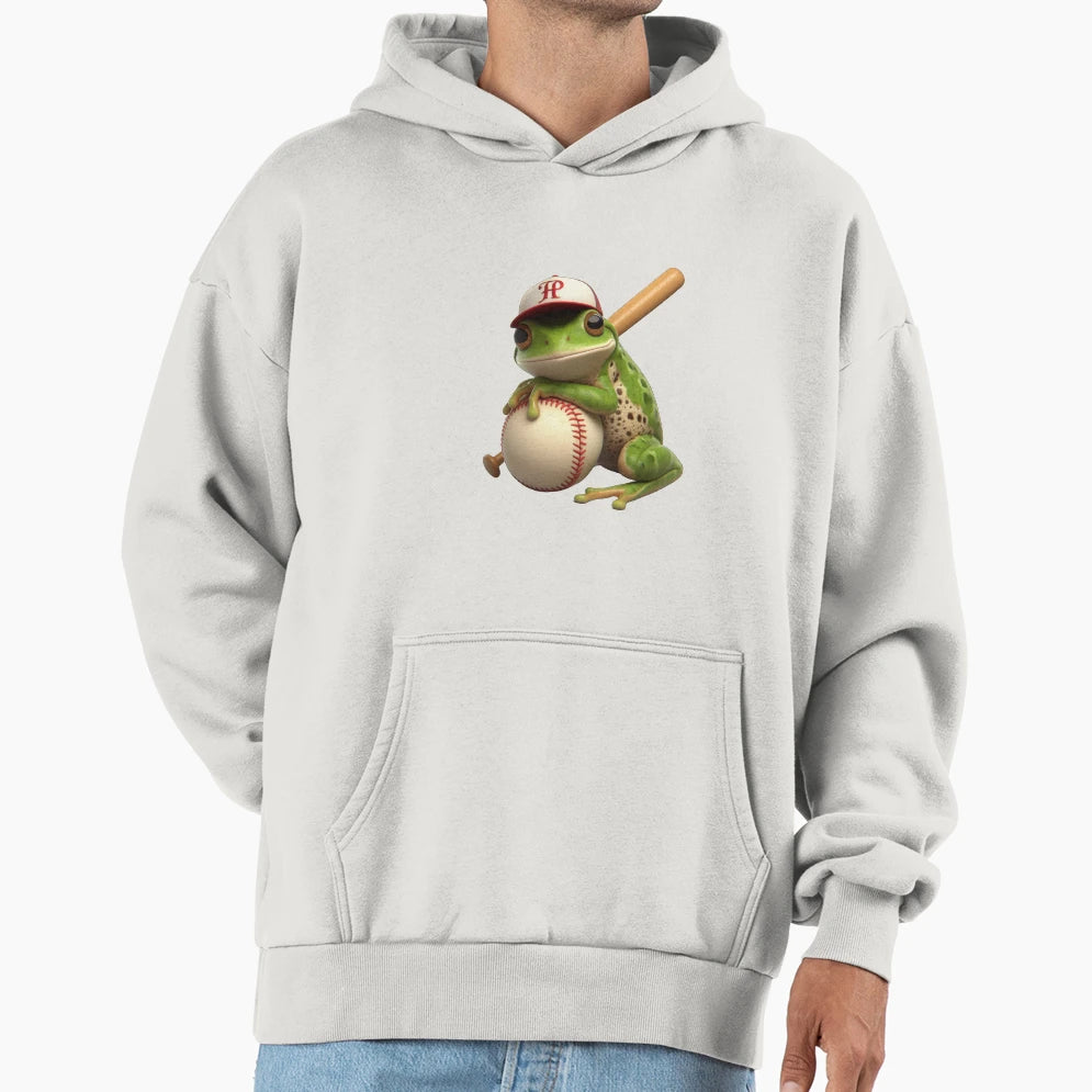 Funky Frogs Baseball Hoodie - Minimalist Print Unisex - T-Shirt, Sweatshirt, Hoodie