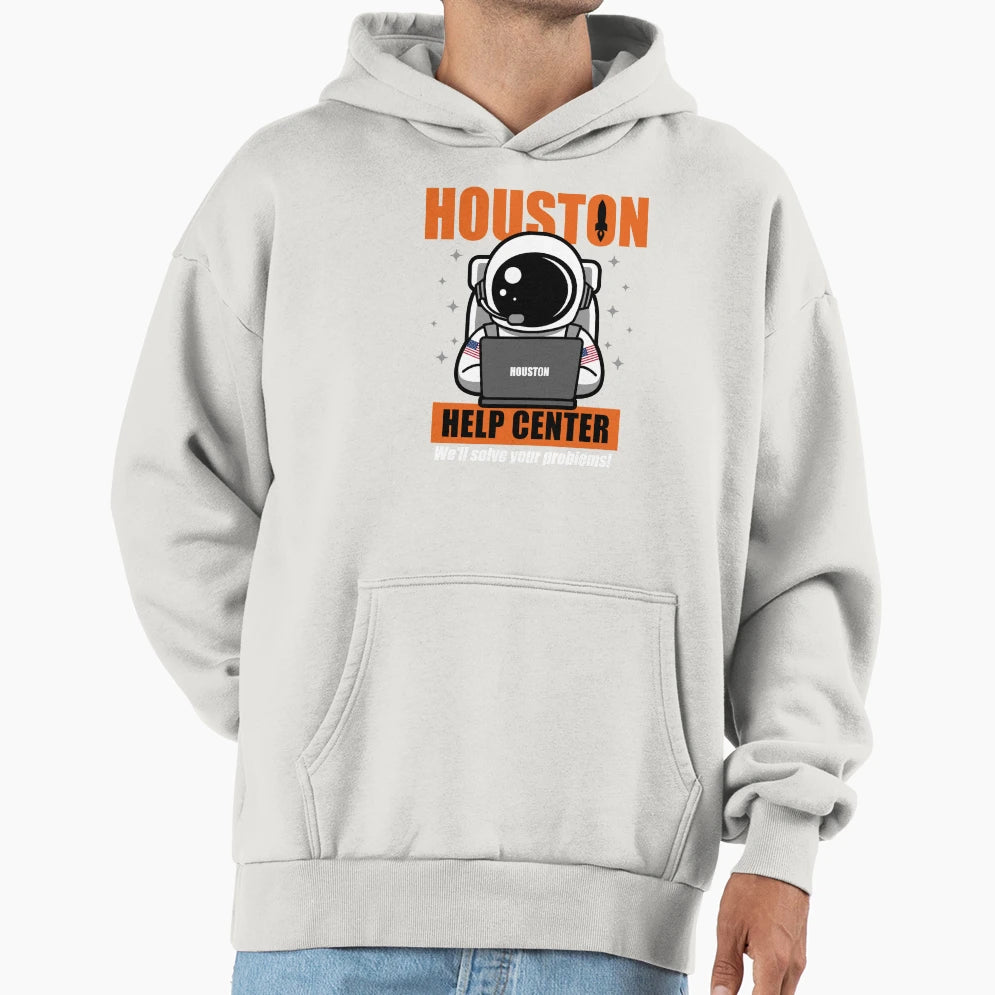 Funny Houston Astronaut Call Center Hoodie - Custom Art Print for Adults - T-Shirt, Sweatshirt, Hoodie