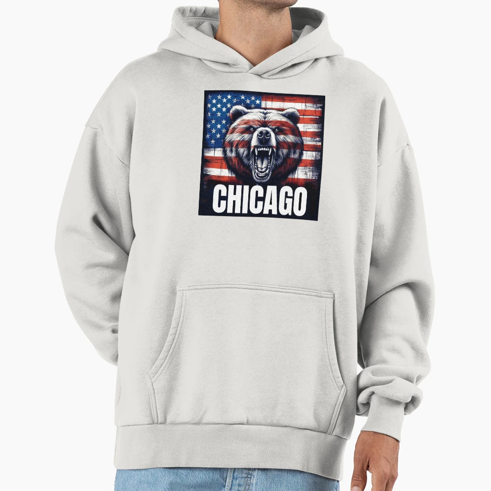 Chicago Patriot Hoodie - Graphic Print for Adults - T-Shirt, Sweatshirt, Hoodie