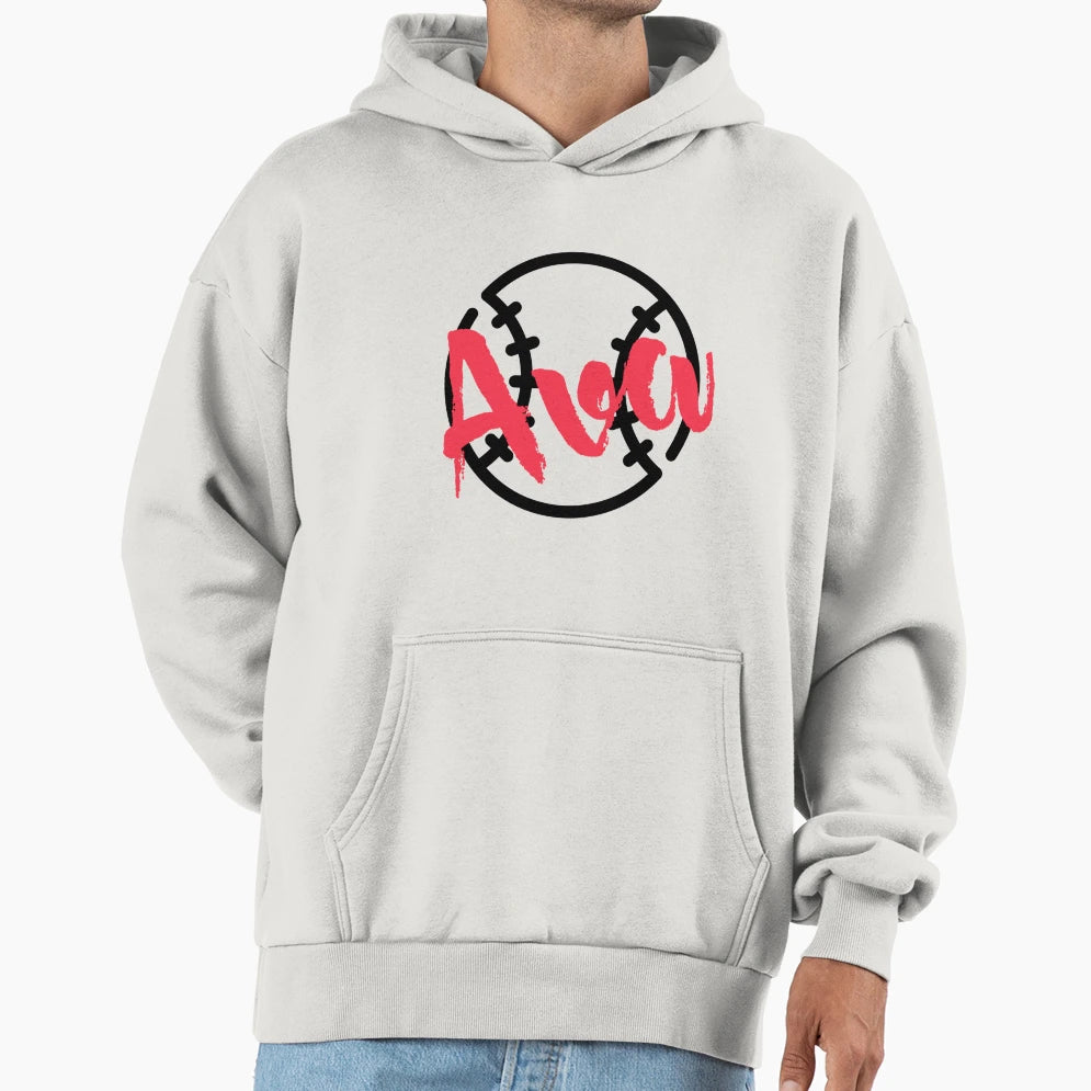 Ava Baseball Baseball Fan Hoodie - Custom Art Print Unisex - T-Shirt, Sweatshirt, Hoodie