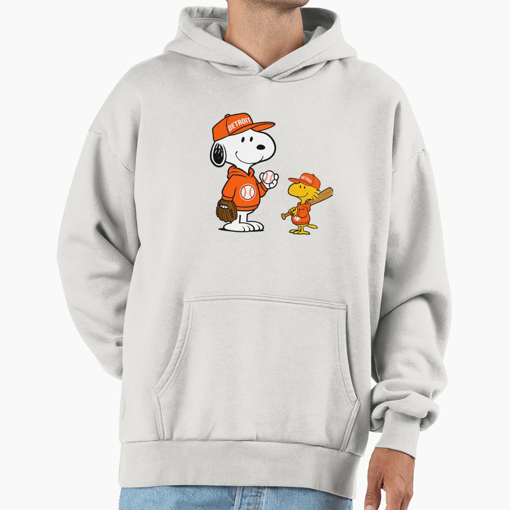 Detroits Tigerss Snoopy And Woodstock Hoodie - Unique Graphic Unisex - T-Shirt, Sweatshirt, Hoodie