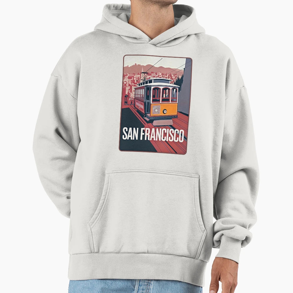 San Francisco Cable Car Travel Hoodie - Graphic Print Unisex - T-Shirt, Sweatshirt, Hoodie