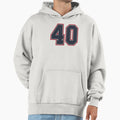 40 Navy Grey Red Sports Number Fourty Hoodie - Streetwear Style for Adults - T-Shirt, Sweatshirt, Hoodie