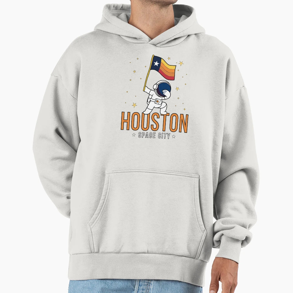 Houston Space City Astronaut Dabbing Hoodie - Minimalist Print Men Women - T-Shirt, Sweatshirt, Hoodie