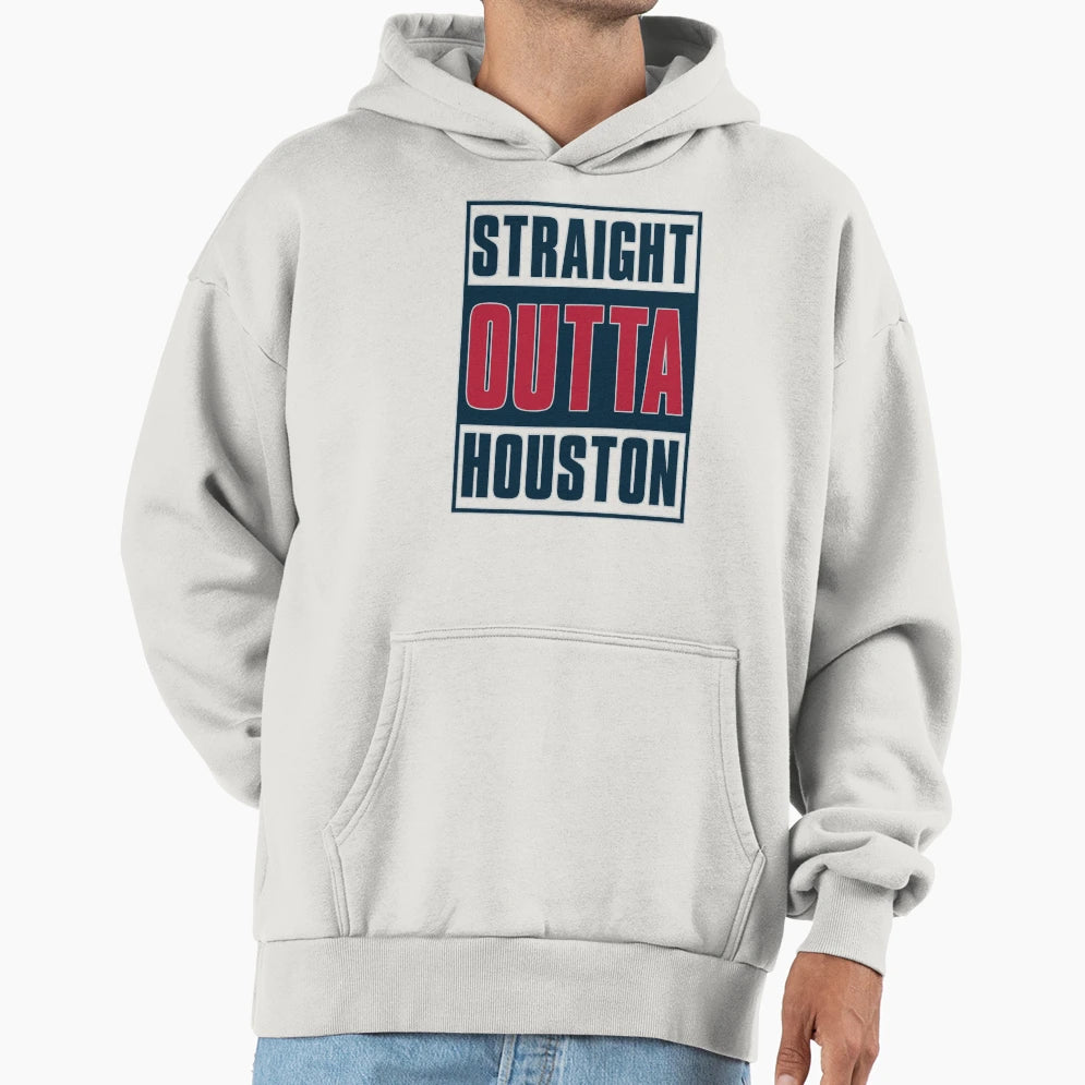 Straight Out Houston Football Hoodie - Fun Novelty Design Men Women - T-Shirt, Sweatshirt, Hoodie
