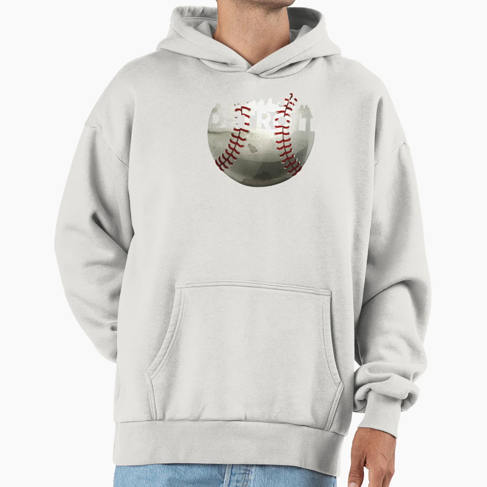 Unique Detroit Baseball Ball Detroit Hoodie - Custom Art Print for Adults - T-Shirt, Sweatshirt, Hoodie
