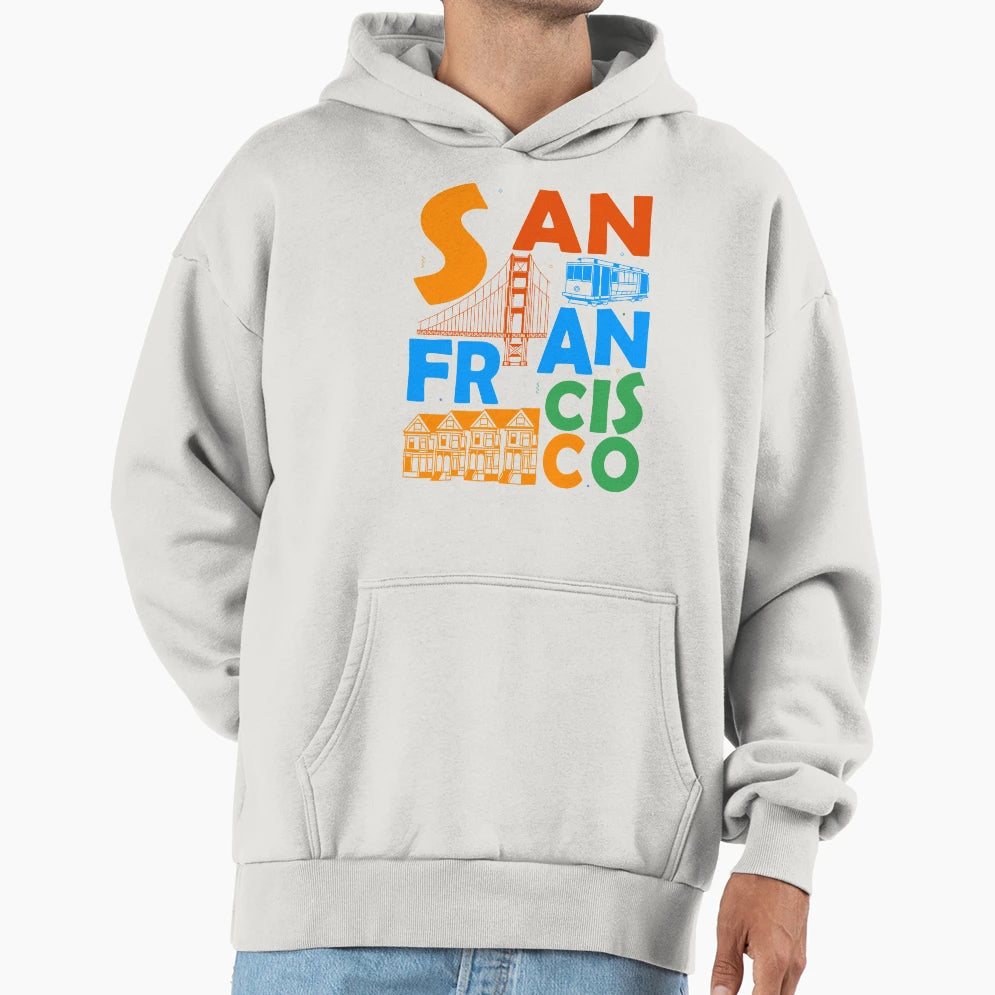 San Francisco California Souvenir Golden Hoodie - Streetwear Style Unisex - T-Shirt, Sweatshirt, Hoodie