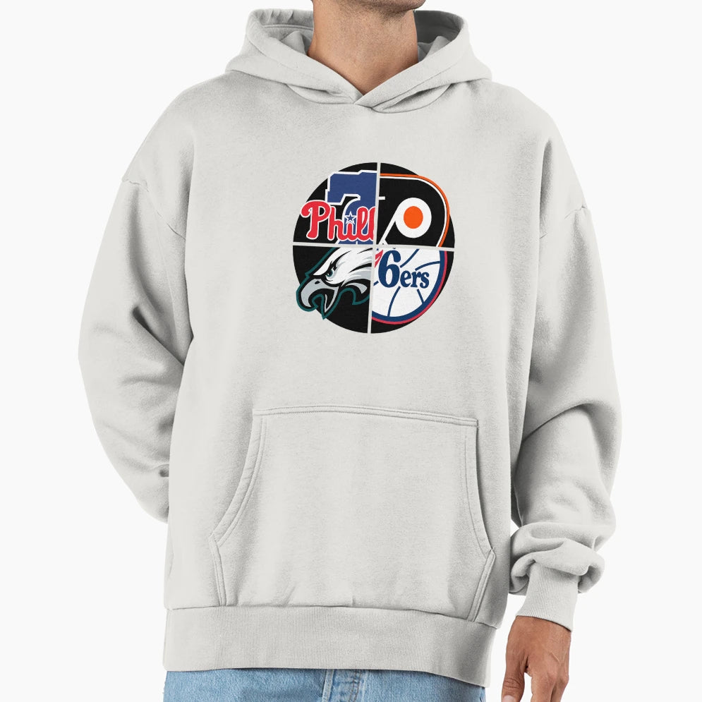 Philadelphia Sports Quad Hoodie - Trendy Graphic Men Women - T-Shirt, Sweatshirt, Hoodie