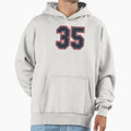 35 Navy Grey Red Sports Number Thirty Hoodie - Unique Graphic for Adults - T-Shirt, Sweatshirt, Hoodie