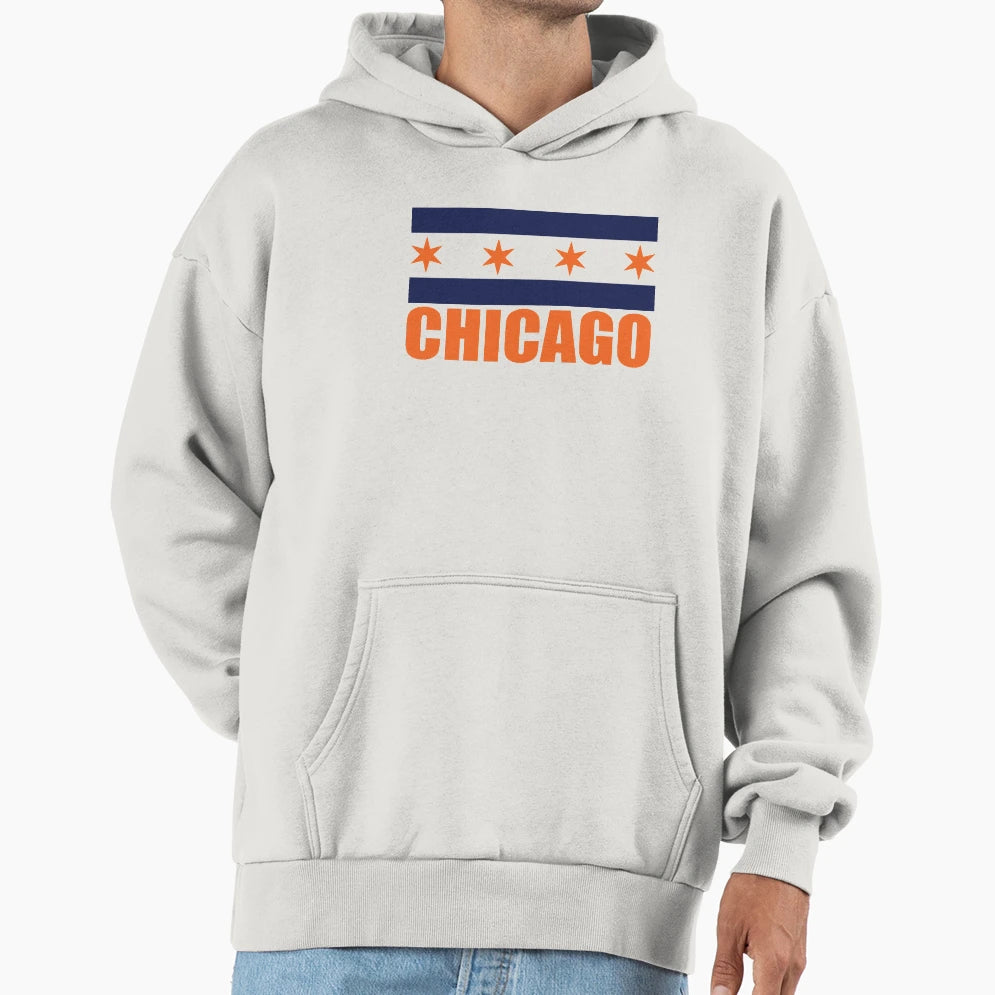 Chicago Flag Bears Colors Hoodie - Casual Everyday Wear for Adults - T-Shirt, Sweatshirt, Hoodie