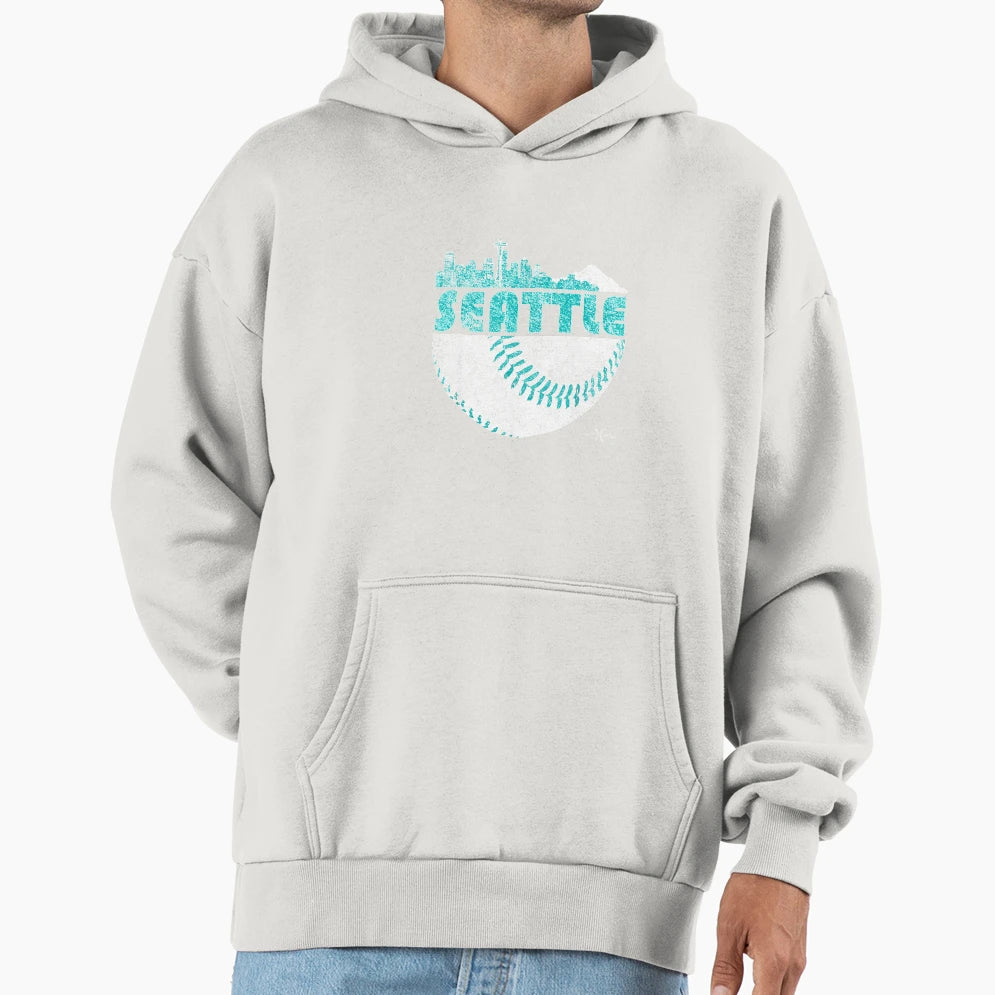 Seattle Baseball Skyline Hoodie - Casual Everyday Wear Unisex - T-Shirt, Sweatshirt, Hoodie