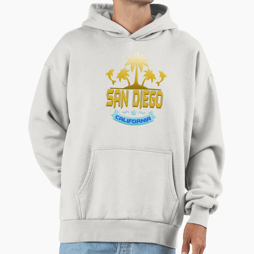 San Diego California Gold Logo Hoodie - Custom Art Print Men Women - T-Shirt, Sweatshirt, Hoodie