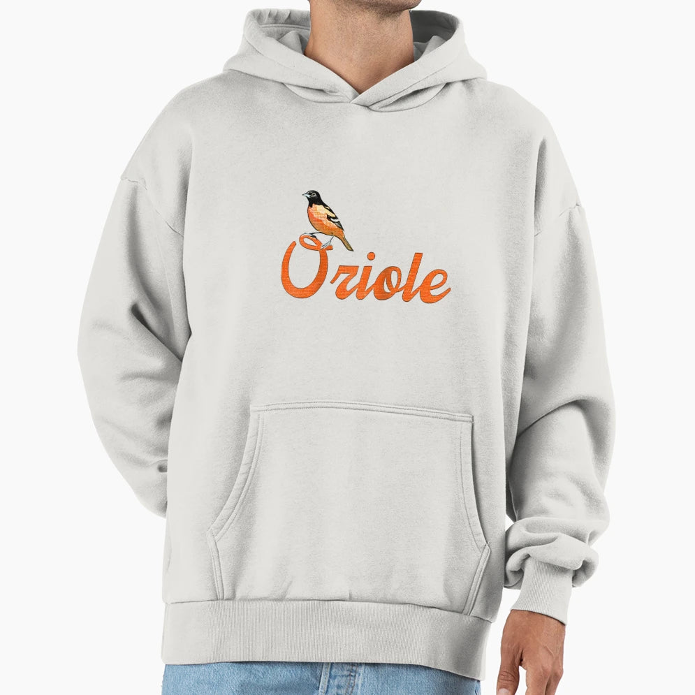 Oriole Bird Baltimore Favorites Raglan Hoodie - Unique Graphic for Adults - T-Shirt, Sweatshirt, Hoodie