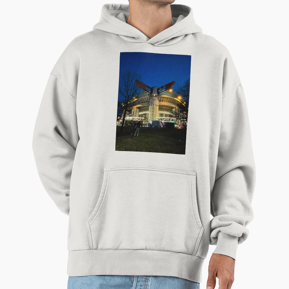 Milan San Siro Hoodie - Minimalist Print Men Women - T-Shirt, Sweatshirt, Hoodie