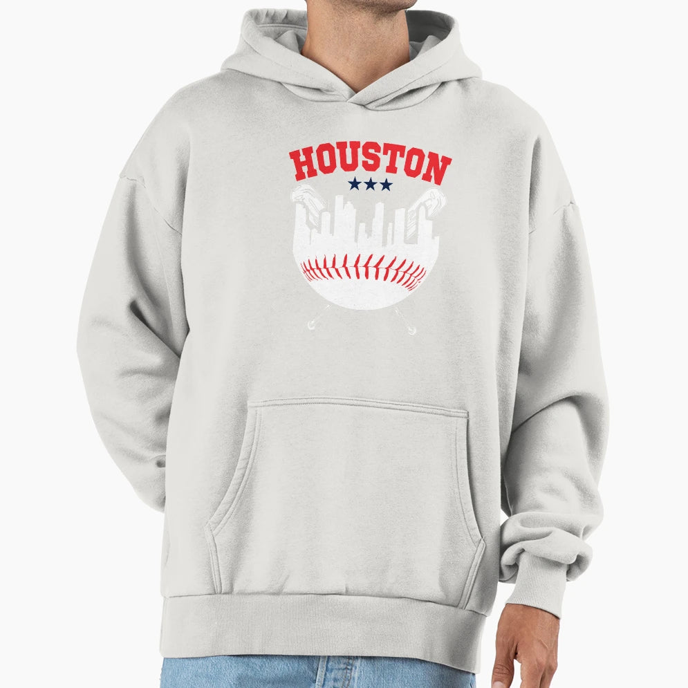 Houston Baseball Baseball Bat Hoodie - Minimalist Print Men Women - T-Shirt, Sweatshirt, Hoodie