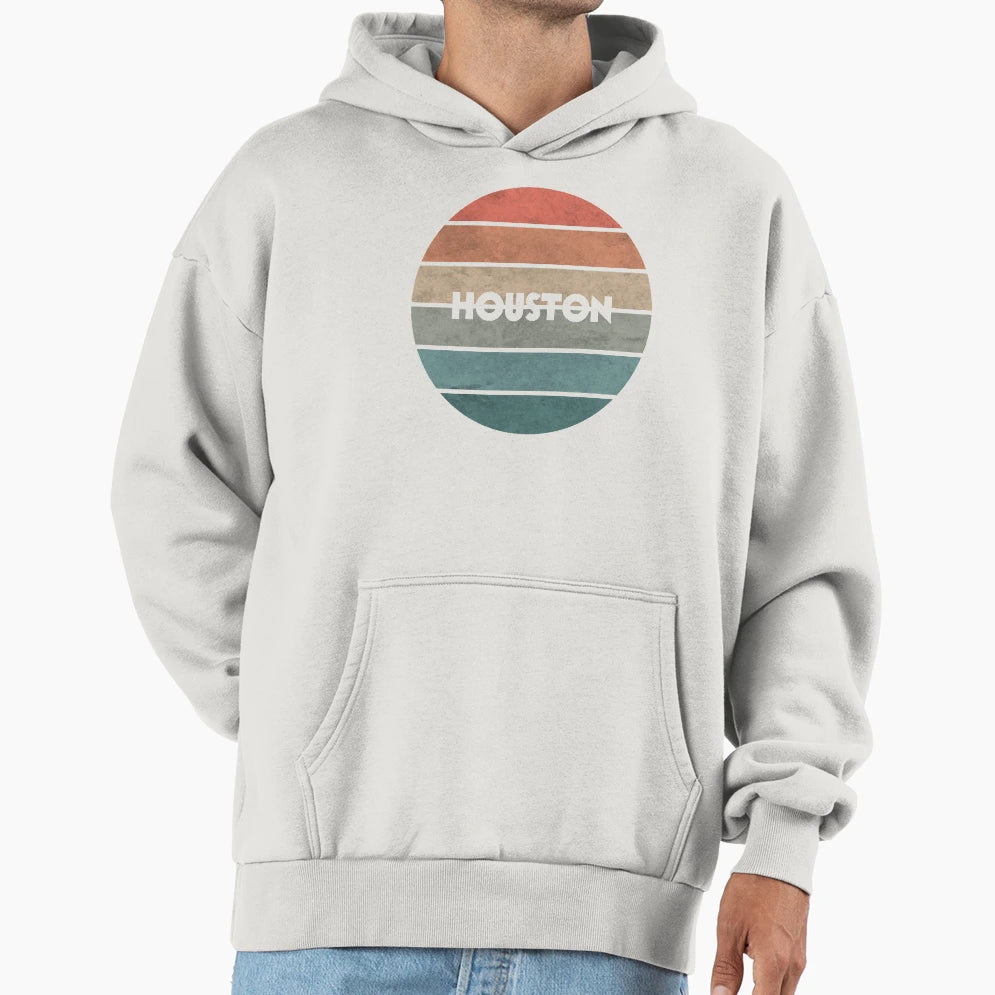 Sunset Houston Hoodie - Novelty Apparel Unisex - T-Shirt, Sweatshirt, Hoodie