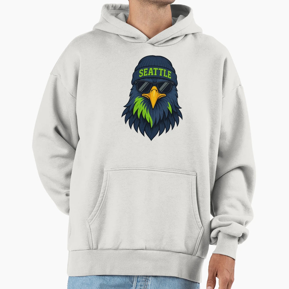 Seattle Seahawk Fan Art Hoodie - Unique Graphic Men Women - T-Shirt, Sweatshirt, Hoodie