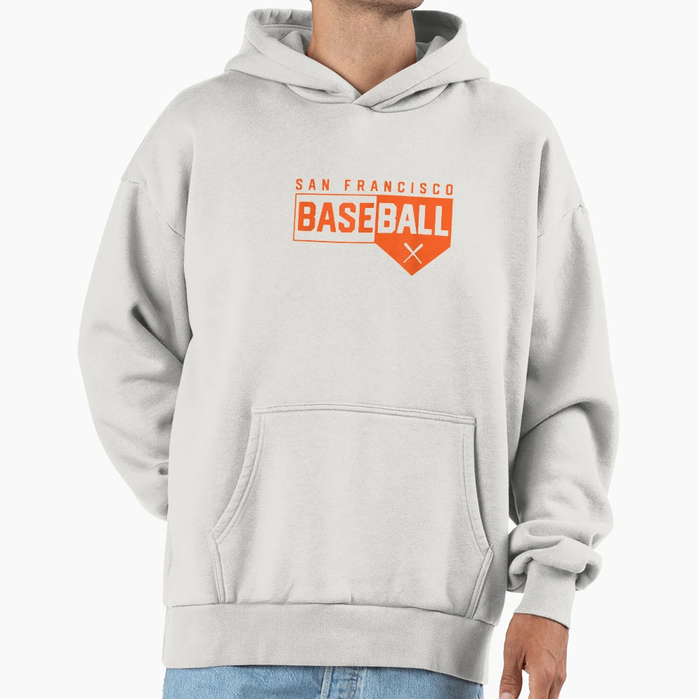 San Francisco Baseball Home Plate Hoodie - Fun Novelty Design Men Women - T-Shirt, Sweatshirt, Hoodie