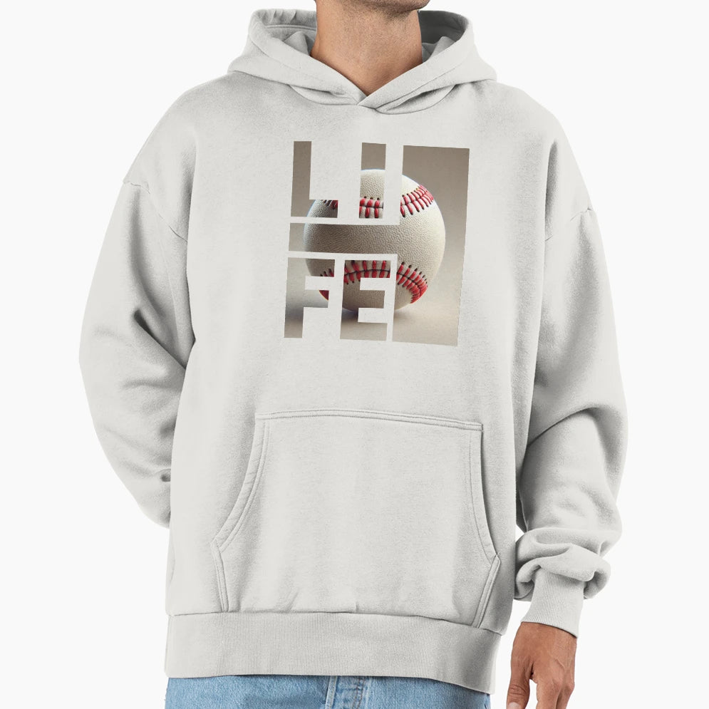 Baseball Is Life Hoodie - Aesthetic Graphic for Adults - T-Shirt, Sweatshirt, Hoodie