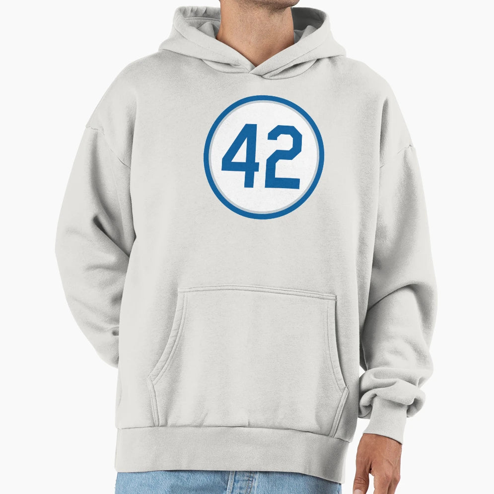 Jackie Robinson 42 Jersey Number Hoodie - Fun Novelty Design Men Women - T-Shirt, Sweatshirt, Hoodie